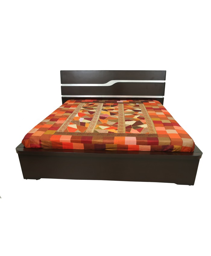 Espresso Double Bed With Storage Boxes And Elegant Design